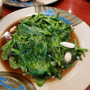 Stir fried pea tips
