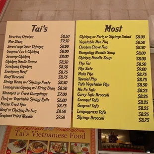 menu