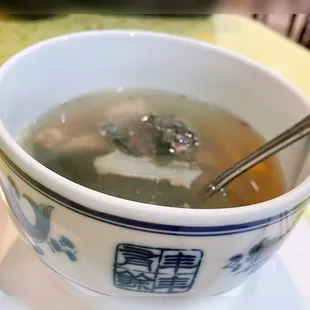 Stewed Black Chicken with Ginseng Soup.