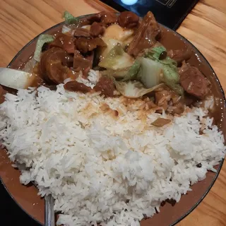 Braised Lamb Stew Over Rice
