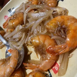 Pan fried shrimps in maggi sauce