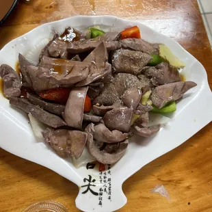 Boiled pig liver &amp; kidney - over cooked, some pieces are not fresh