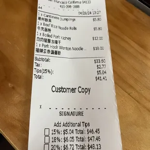 Auto 15% tips added even for a party of 2