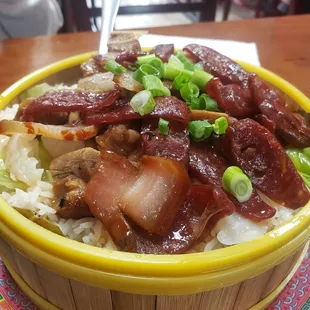 Pork sausage, short ribs and pork