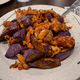 Chicken with eggplant