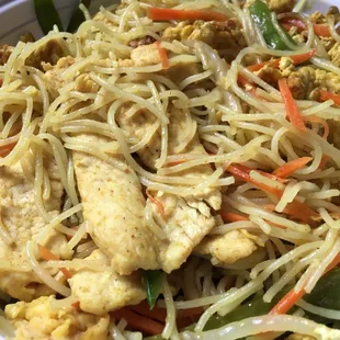 Singapore noodles (modified to exclude pork and shrimp)