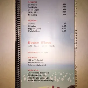 menu