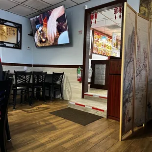 the inside of a restaurant