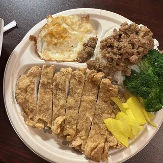 Fried Chicken Breast with Rice