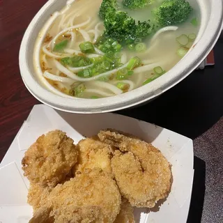 Fried Shrimp with Noodle Soup
