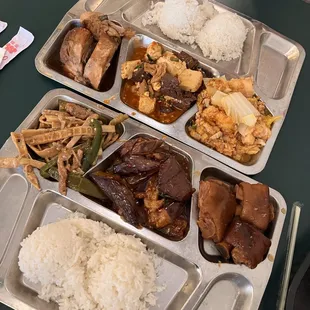 Pick 3 entrees and get free bowl of soup. Only 9 dollars tax included!