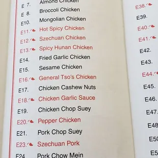 menu