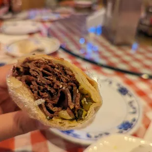 Baked Beef Sandwich and Mustard Green