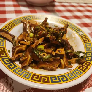 63 pig ear, tofu in chili sauce