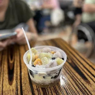 a bowl of food on a table
