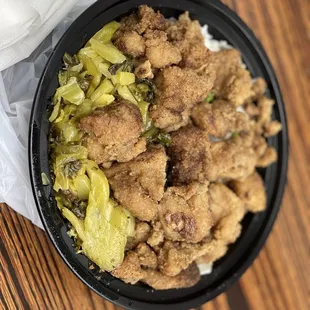 The delicious S&amp;P chicken over rice