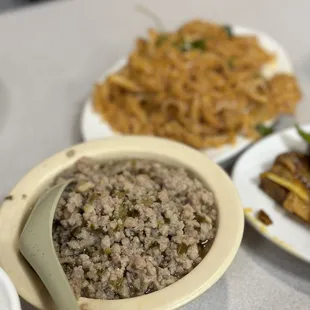 various dishes of food