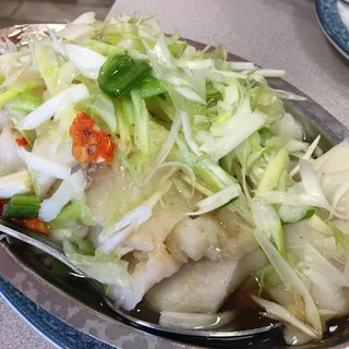 Steam Halibut with Soy Sauce