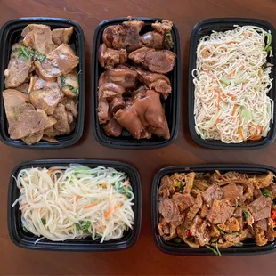 a variety of asian dishes