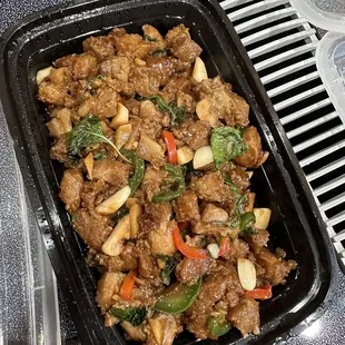a close up of a dish of food