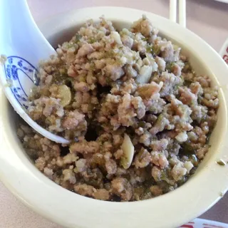 Ground Pork with Pickled Cucumber