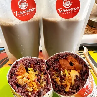 Braised pork purple rice wrap