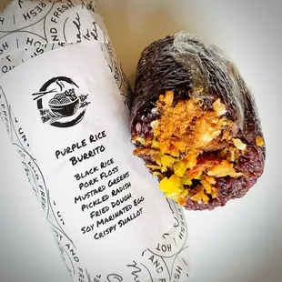 Purple rice burrito