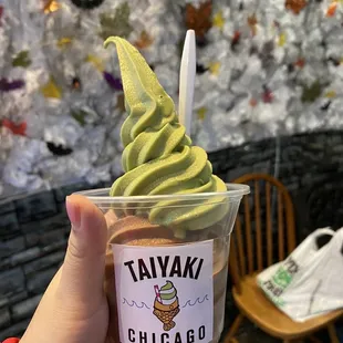 Matcha and Chocolate Soft Serve