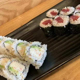 Cali &amp; bluefin tuna roll