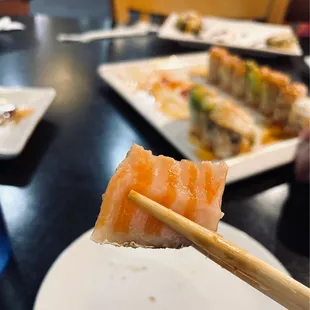 The salmon is so fatty!
