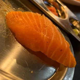 Thick piece of fish for salmon nigiri