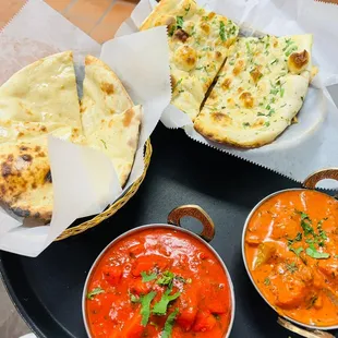 a tray of indian food