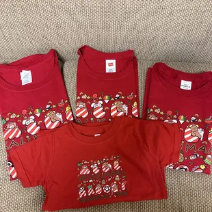 Matching Xmas shorts for Grandma, Mom and kids