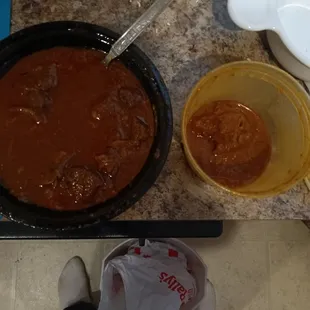 Left: Goat Curry ($16.99), Right: Lamb Curry ($15.99)