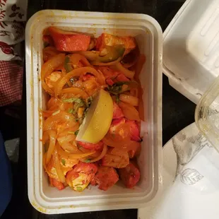 Chicken tikka massala - excellent presentation even in the take out