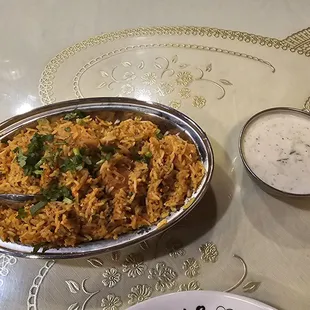 Chicken Biryani and Raita ($18)