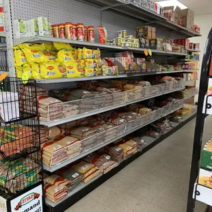 shelves of food