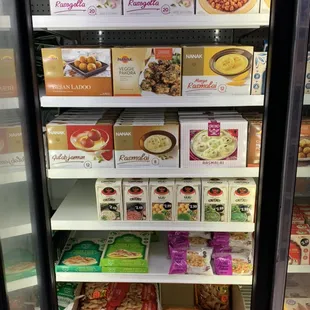 a display of frozen food