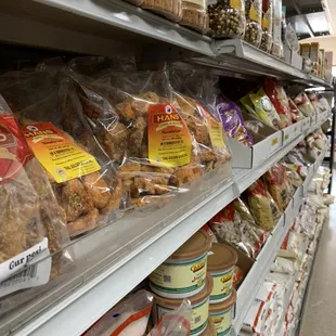 shelves of food