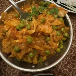 Cabbage and peas. Spicy but so good.  16. Cabbage and Peas