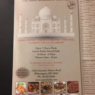 menu