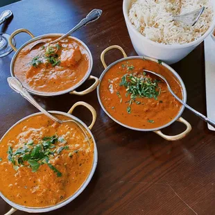 Chicken Korma Chicken and Beef Marsala with Basmati Rice