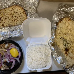 Tandoori Chicken Basmati Rice Garlic Naan Peshwari Naan