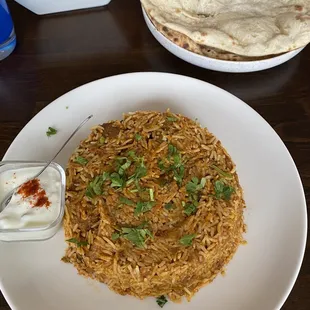 Lamb Biryani and regular Naan
