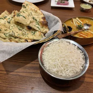 Garlic Naan and Taj Stuffed Paneer
