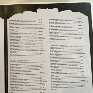 menu