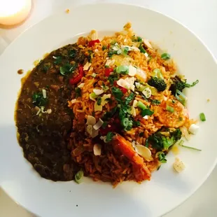 a plate of food on a table