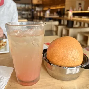 Freshly squeezed grapefruit soju!