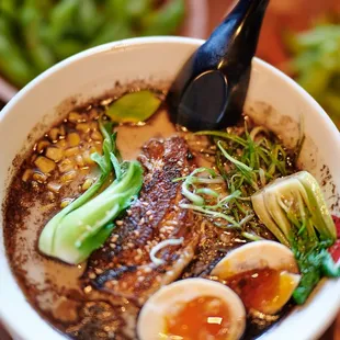 Black Ramen w/ extra egg and bok choy