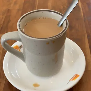 Hot milk tea + coffee